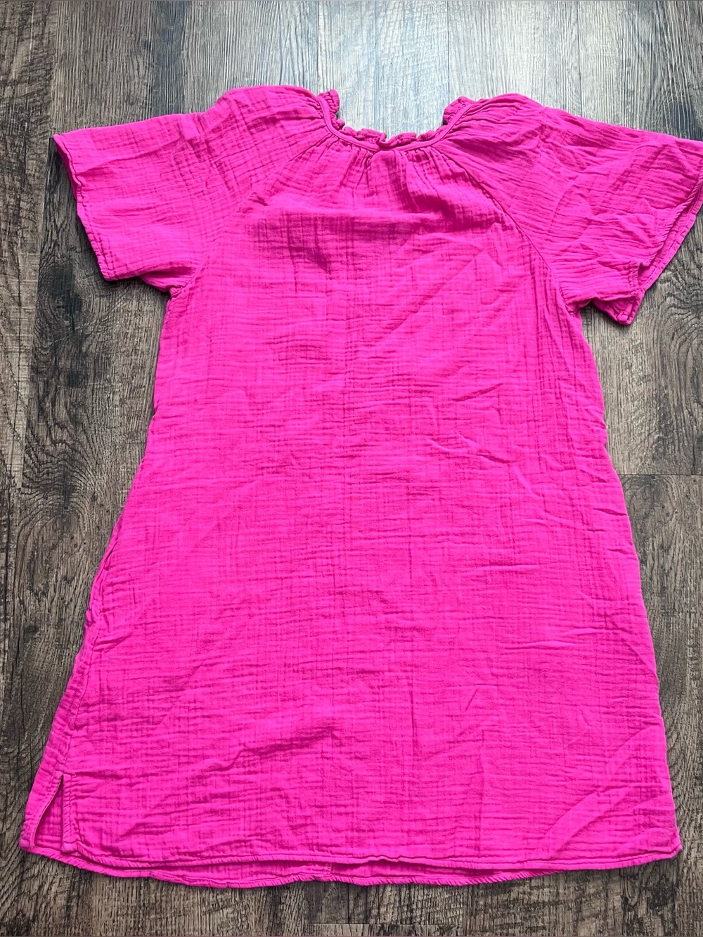 Old Navy Women’s Small Bright Pink Gauze V-Neck Tunic Dress w/ Pockets - Picture 8 of 8